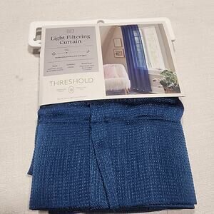 Threshold light filtering curtain L84'' x W34'' Constellation Blue pebble stain